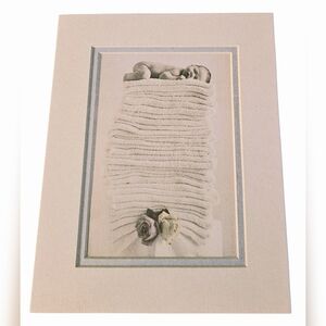 Vintage Serene Anne Geddes Baby Art Print with Roses New in Package